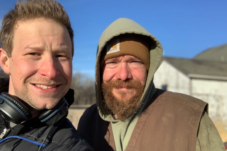 Dairy farmer Dustin Melius with Riggs