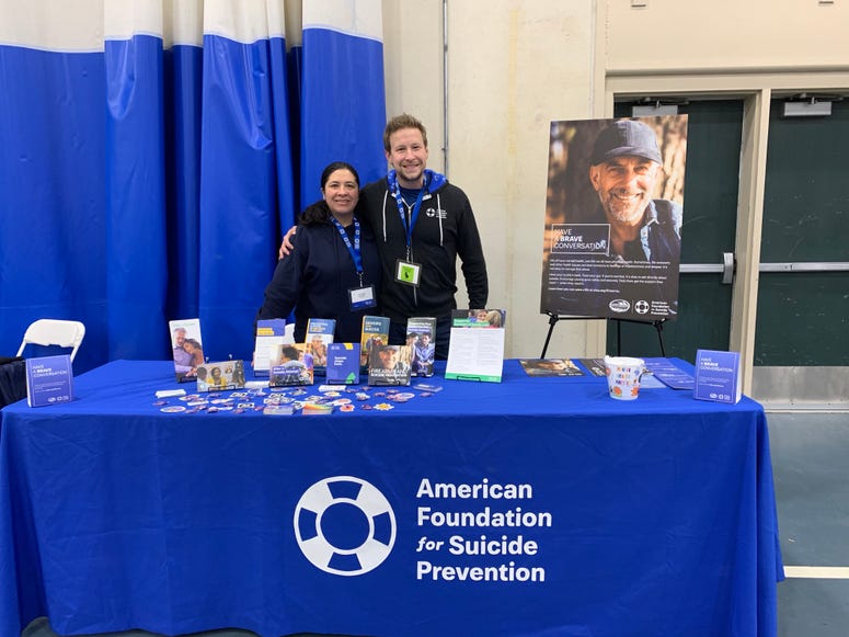 Riggs with Gena Orlando, the Wisconsin Area Director for AFSP Wisconsin.