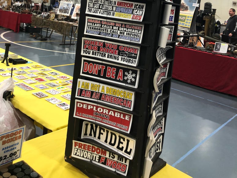 stickers on display