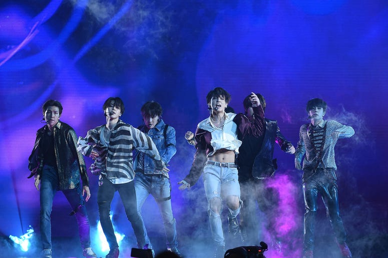 Jungkook, Jimin, V, Suga, Jin, j-hope of BTS perform at the 2018 Billboard Music Awards Jungkook, Jimin, V, Suga, Jin, j-hope of BTS perform at the 2018 Billboard Music Awards