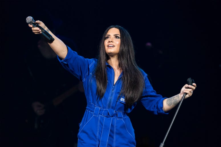 Demi Lovato performs in February of 2018 Demi Lovato performs in February of 2018
