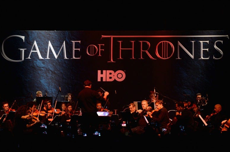 A full orchestra performs during the announcement of the Game of Thrones Live Concert Experience featuring composer Ramin Djawadi at the Hollywood Palladium A full orchestra performs during the announcement of the Game of Thrones Live Concert Experience featuring composer Ramin Djawadi at the Hollywood Palladium