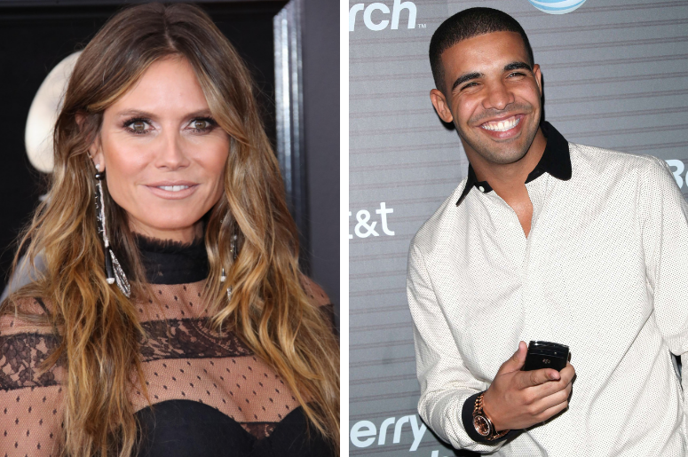 Heidi Klum arrives at the 60th Annual Grammy Awards at Madison Square Garden / Drake arrives at the Blackberry Torch Launch Event in Los Angeles, California. Heidi Klum arrives at the 60th Annual Grammy Awards at Madison Square Garden / Drake arrives at the Blackberry Torch Launch Event in Los Angeles, California.