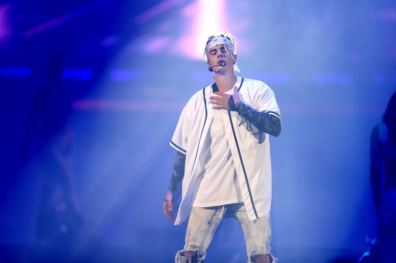 Justin Bieber performs at Allstate Arena on Friday, April 22, 2016 in Rosemont, Ill Justin Bieber performs at Allstate Arena on Friday, April 22, 2016 in Rosemont, Ill