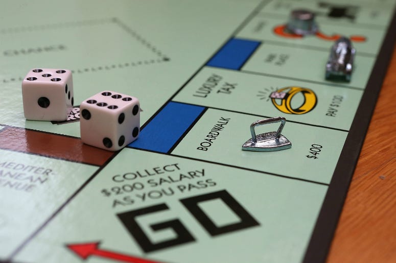 The Monopoly iron game piece is displayed on February 6, 2013 in Fairfax, California. The Monopoly iron game piece is displayed on February 6, 2013 in Fairfax, California.