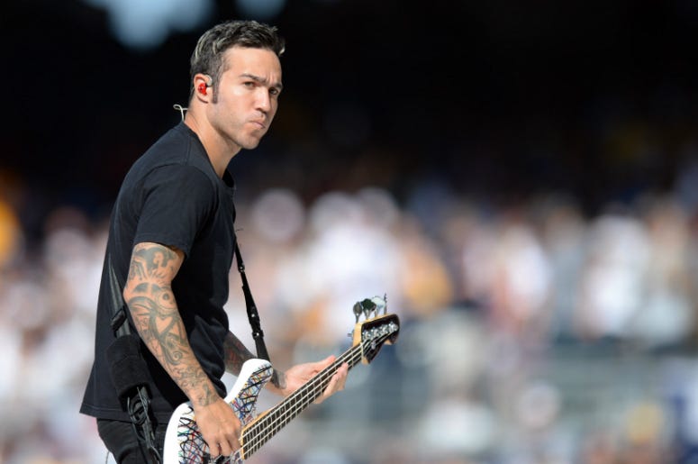 Pete Wentz of Fall Out Boy performs before the All Star Game home run derby at PetCo Park. Pete Wentz of Fall Out Boy performs before the All Star Game home run derby at PetCo Park.