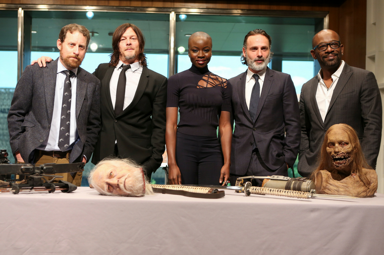 Scott M. Gimple, Norman Reedus, Danai Gurira, and Andrew Lincoln, Lennie James Scott M. Gimple, Norman Reedus, Danai Gurira, and Andrew Lincoln, Lennie James