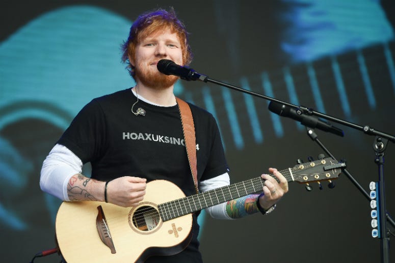 Ed Sheeran 5/26/2018 - Ed Sheeran performs during the first day of BBC Radio 1's Biggest Weekend at Singleton Park, Swansea.
