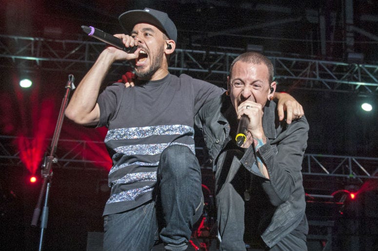 Mike Shinoda and Chester Bennington Mike Shinoda and Chester Bennington