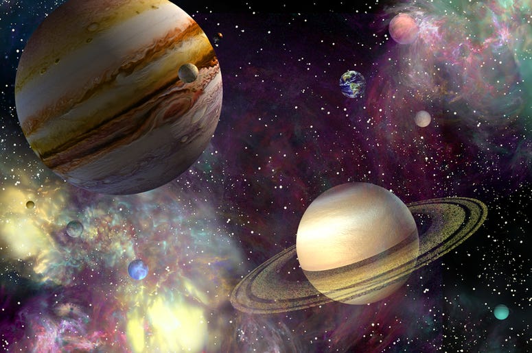Solar system in outer space Solar system in outer space