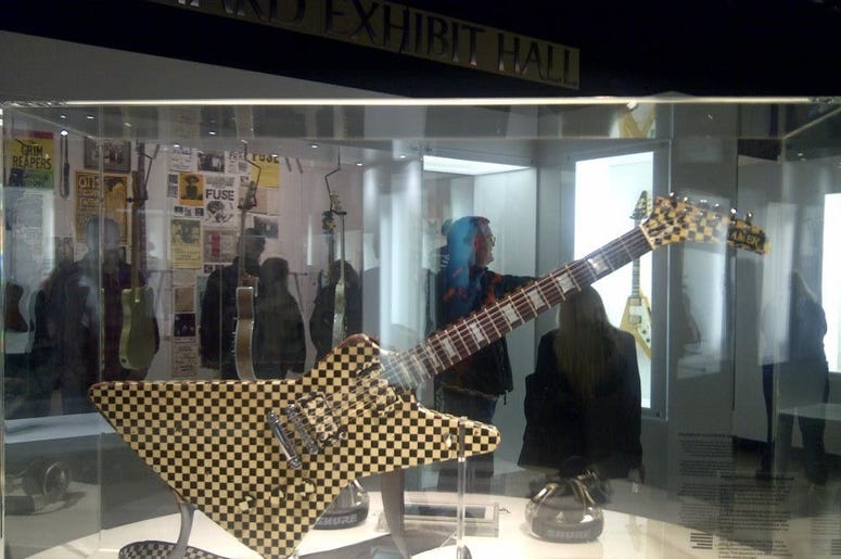 One of Rick Nielsen's many guitars, Rick's Picks exhibit