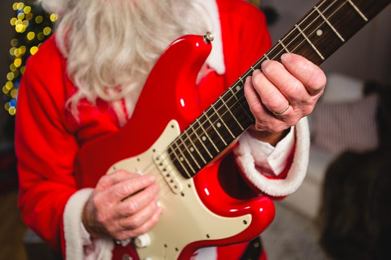santa with guitar