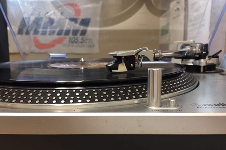 vinyl record on turntable