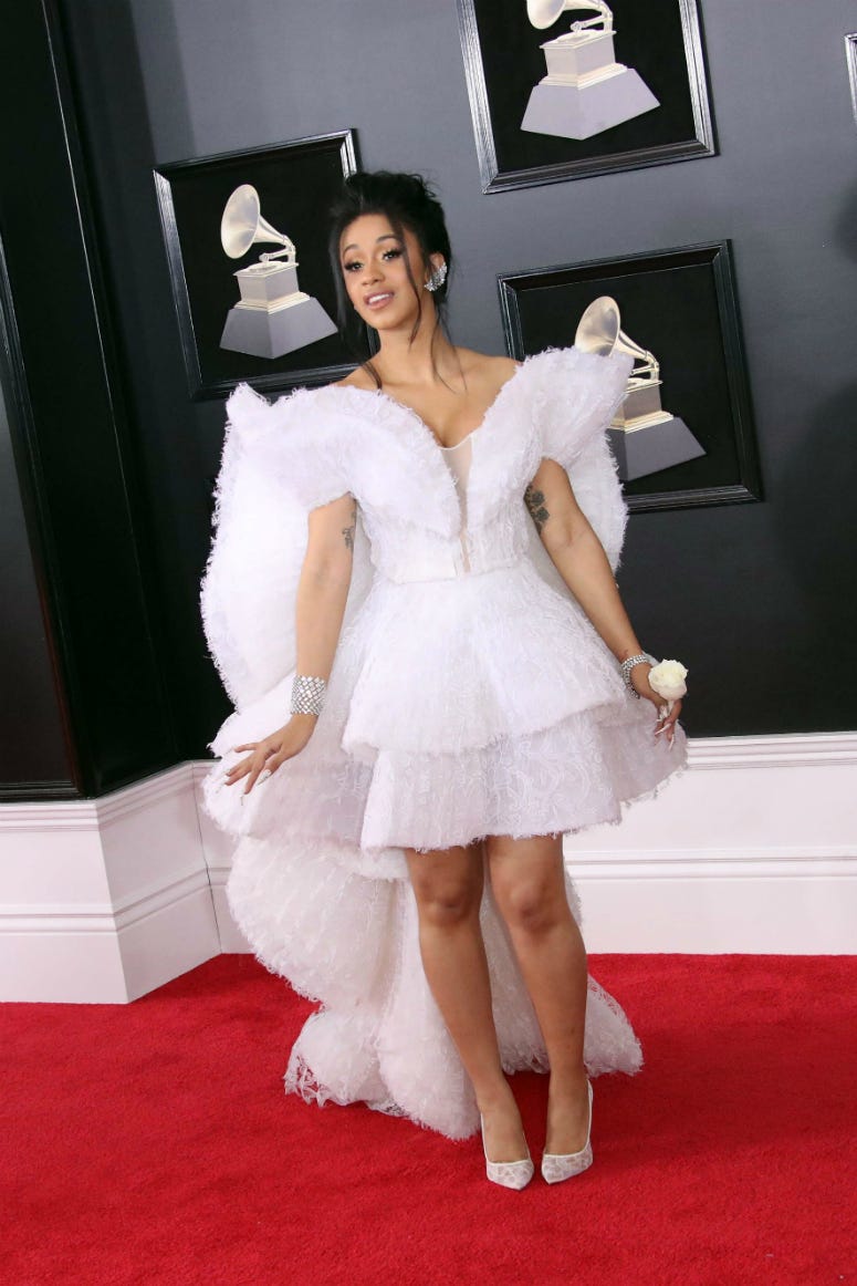 Cardi B arrives at the 60th Annual Grammy Awards at Madison Square Garden. Cardi B arrives at the 60th Annual Grammy Awards at Madison Square Garden.