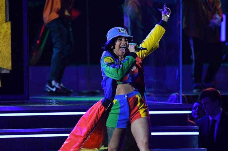 Cardi B performs with Bruno Mars at the GRAMMY Awards Cardi B performs with Bruno Mars at the GRAMMY Awards