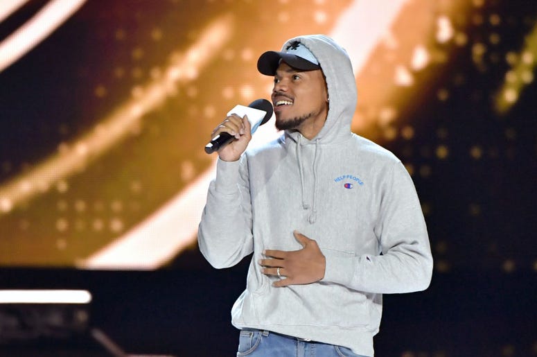 Chance The Rapper speaks onstage at WE Day California at The Forum on April 25, 2019 in Inglewood, California Chance The Rapper speaks onstage at WE Day California at The Forum on April 25, 2019 in Inglewood, California
