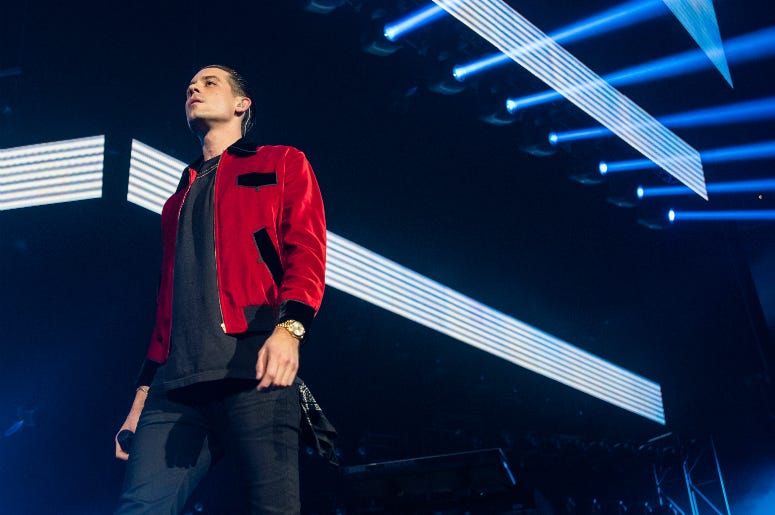 G-Eazy at Oracle Arena on December 14, 2016 in Oakland, California. Gerald Gillium a.k.a. G-Eazy performs at Oracle Arena on December 14, 2016 in Oakland, California.
