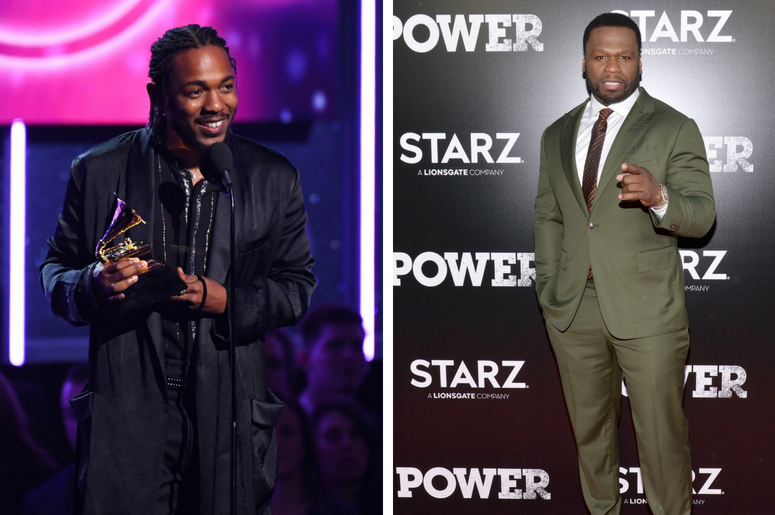 Kendrick Lamar accepts Best Rap Album during the 60th Annual Grammy Awards at Madison Square Garden / Curtis "50 Cent" Jackson attends the Season 5 World Premiere of "Power" at Radio City Music Hall in New York, NY, on June 28,2018. Kendrick Lamar accepts Best Rap Album during the 60th Annual Grammy Awards at Madison Square Garden / Curtis "50 Cent" Jackson attends the Season 5 World Premiere of "Power" at Radio City Music Hall in New York, NY, on June 28,2018.