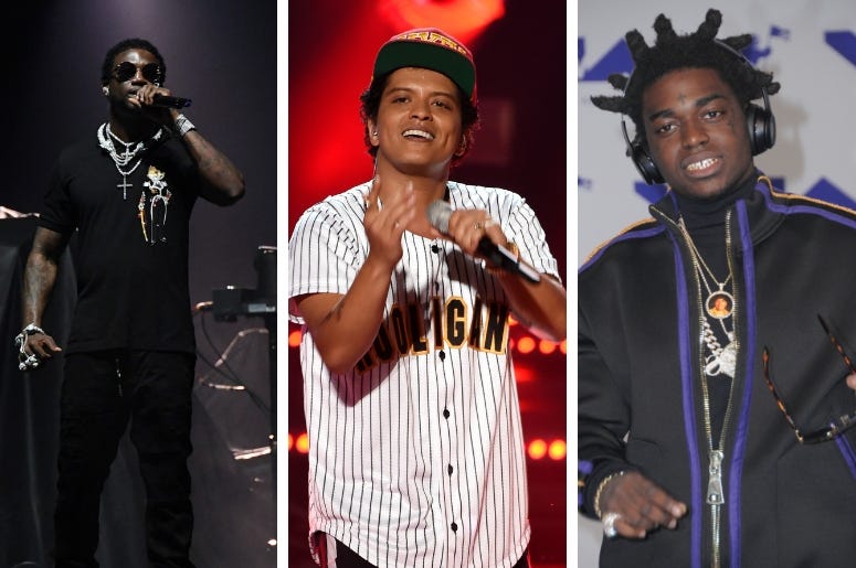 Gucci Mane, Bruno Mars and Kodak Black Gucci Mane, Bruno Mars and Kodak Black