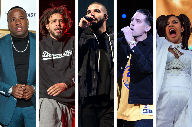 Yo Gotti, J. Cole, Drake, G Eazy, Cardi B. Yo Gotti, J. Cole, Drake, G Eazy, Cardi B.