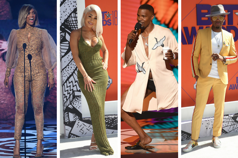 LOS ANGELES - JUNE 24: Jamie Foxx hosts the 2018 BET Awards / Tyra Banks appears / Ne-Yo / Saweetie, Diamonte Harper. LOS ANGELES - JUNE 24: Jamie Foxx hosts the 2018 BET Awards / Tyra Banks appears / Ne-Yo / Saweetie, Diamonte Harper.
