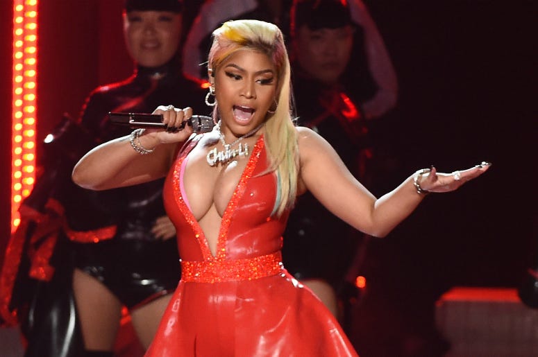 Nicki Minaj LOS ANGELES - JUNE 24: Nicki Minaj performs on the 2018 BET Awards at the Microsoft Theater on June 24, 2018 in Los Angeles, California.