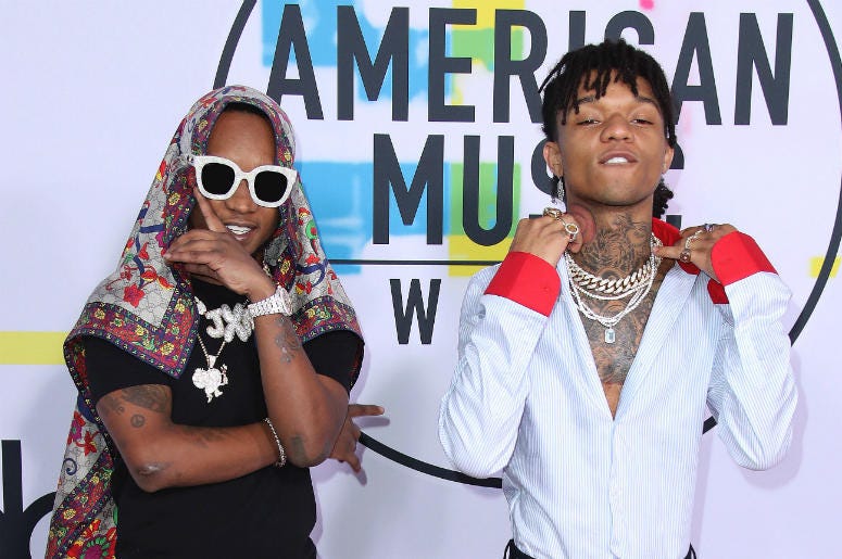 Rae Sremmurd LOS ANGELES, CA - NOVEMBER 19: Rae Sremmurd at the 2017 American Music Awards at Microsoft Theater on November 19, 2017 in Los Angeles, California.