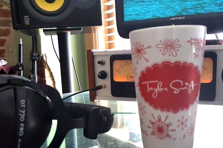 Don't judge my huge Taylor Swift coffee cup...