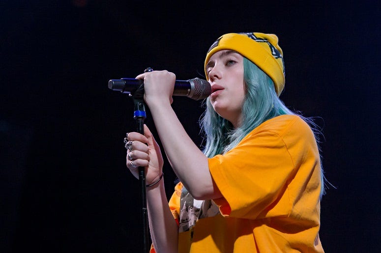 Billie Eilish performing at Deck the Hall Ball 2018