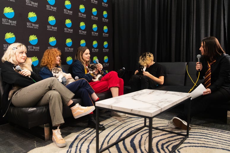 The Regrettes backstage at Deck The Hall Ball