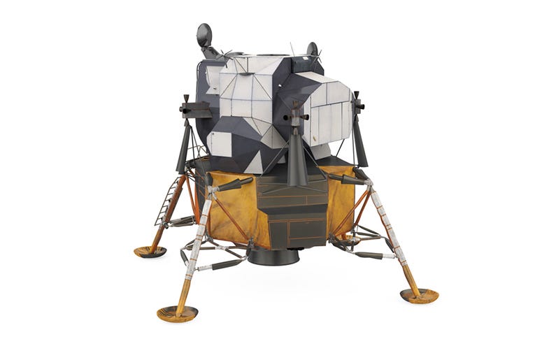Apollo moon lander 3D rendering