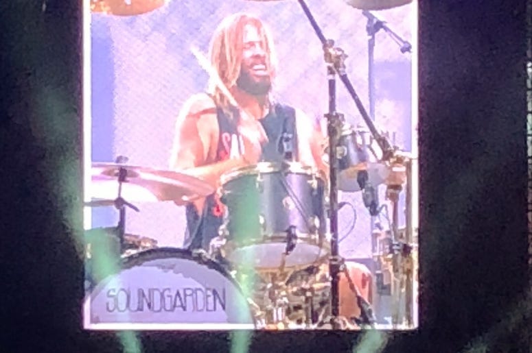 Taylor Hawkins playing with Foo Fighters at Safeco Field 2018