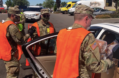 US National Guard Distributing Food Boxes