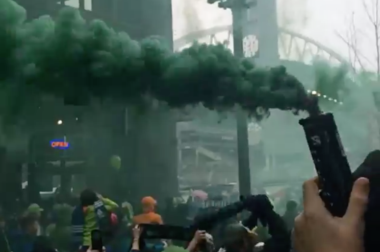 Smoke Bomb at the March to the Match Smoke Bomb at the March to the Match