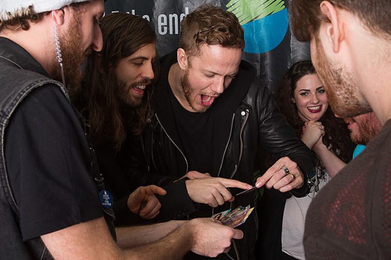 Dan and Imagine Dragons lol about trading cards Dan and Imagine Dragons lol about trading cards
