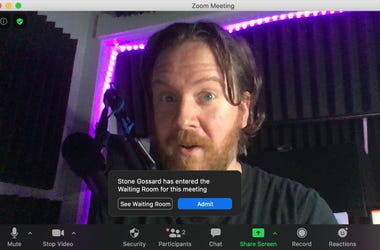 A Zoom call prompt with Gregr and Stone Gossard