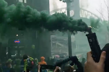 Smoke Bomb at the March to the Match Smoke Bomb at the March to the Match