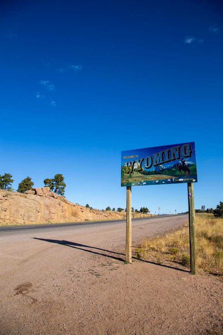 Wyoming State Sign