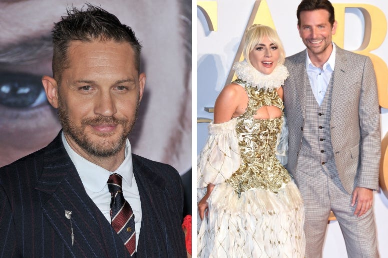 Tom Hardy, Lady Gaga & Bradley Cooper Tom Hardy, Lady Gaga & Bradley Cooper