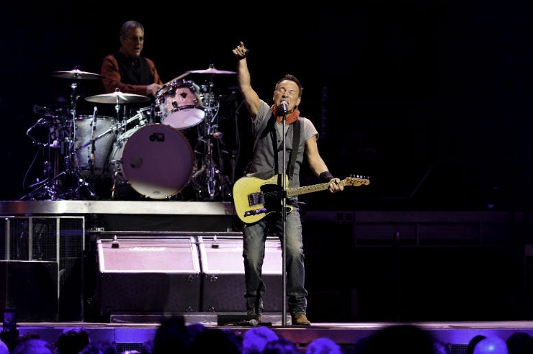 Recording artist Bruce Springsteen performs during The River Tour 2016 at the BB&T Center. Recording artist Bruce Springsteen performs during The River Tour 2016 at the BB&T Center.