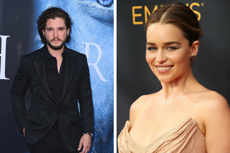 Kit Harrington and Emilia Clarke of HBO's Game of Thrones Kit Harrington and Emilia Clarke of HBO's Game of Thrones