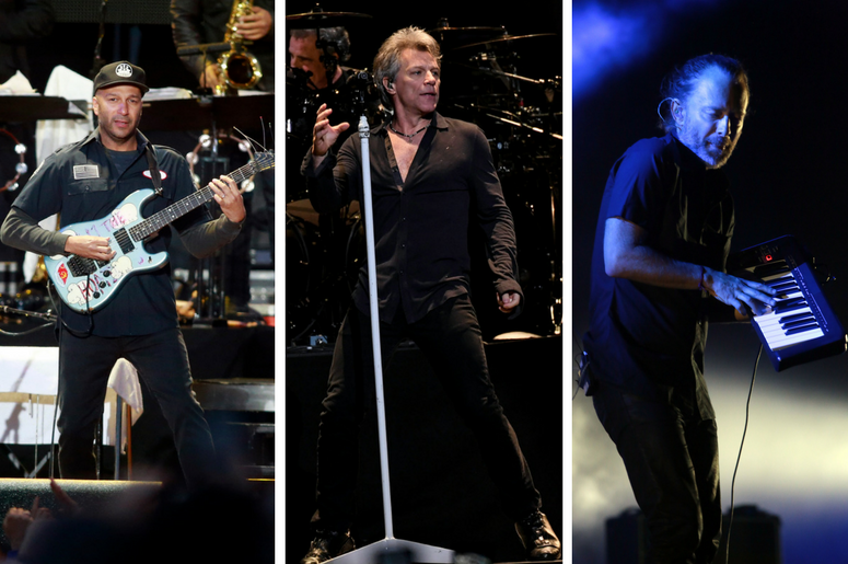 Tom Morello, Bon Jovi, Thom Yorke Tom Morello, Bon Jovi, Thom Yorke