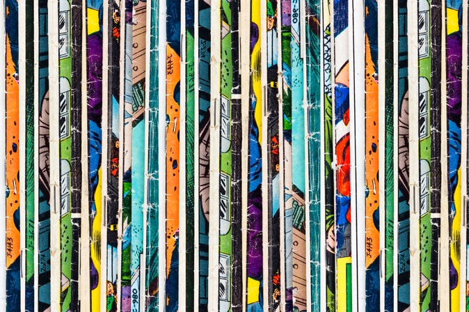 Stack of comic books Stack of comic books