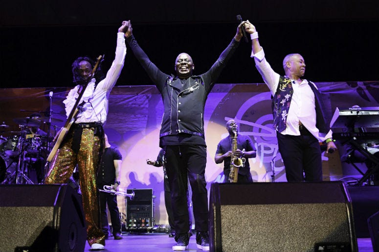 Earth, Wind & Fire performs at the Riptide Music Festival. Earth, Wind & Fire performs at the Riptide Music Festival.