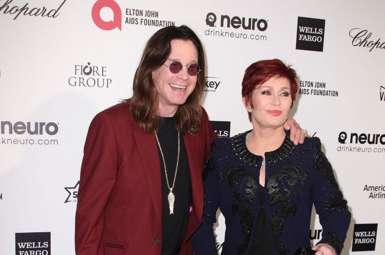 Sharon Osbourne and Ozzie Osbourne arrives at the 23rd Annual Elton John AIDS Foundation Oscar Viewing Party held in West Hollywood, CA on February 22, 2015 Sharon Osbourne and Ozzie Osbourne arrives at the 23rd Annual Elton John AIDS Foundation Oscar Viewing Party held in West Hollywood, CA on February 22, 2015