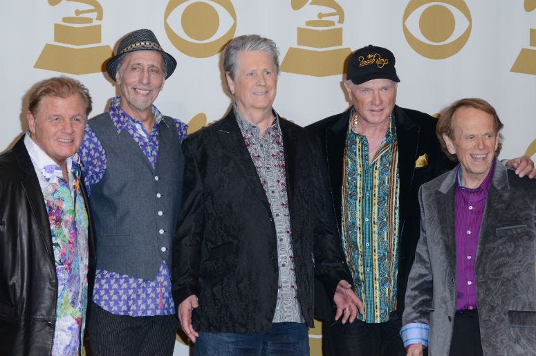 Bruce Johnston, David Marks, Brian Wilson, Mike Love and Al Jardine of The Beach Boys - 12 February 2012, Los Angeles, CA - 54th Annual GRAMMY Awards press room held at the Staples Center. Bruce Johnston, David Marks, Brian Wilson, Mike Love and Al Jardine of The Beach Boys - 12 February 2012, Los Angeles, CA - 54th Annual GRAMMY Awards press room held at the Staples Center.