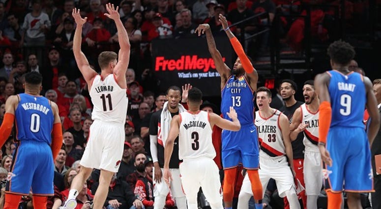 Meyers effort-ing! Trail Blazers. NBA Playoffs, Paul George, Oklahoma City Thunder
