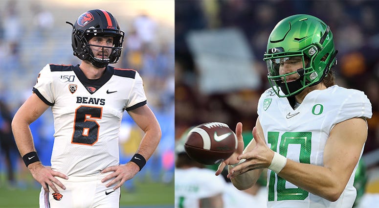 Oregon Ducks Football, Oregon State Beavers Football, Jake Luton, Justin Herbert