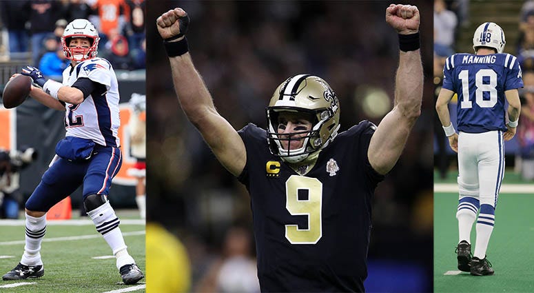 Drew Brees, Peyton Manning, Tom Brady