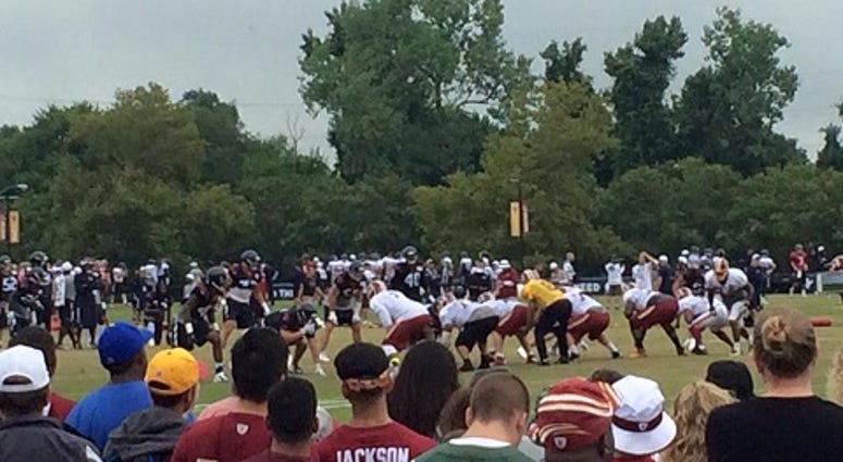 Redskins train in Richmond with the Houston Texans On August 7, 2015 (Matt Demlein, WRVA)